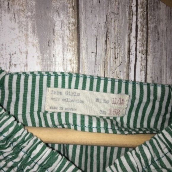 Zara Girls Green Striped Blouse - Picture 4 of 5